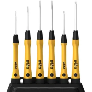 Wiha Feinschraubendreher-Set PicoFinish ESD (gelb/schwarz, 6-teilig, inkl. Halter)