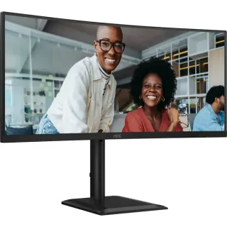 AOC CU34E4CV, LED-Monitor (86.4 cm (34 Zoll), schwarz, WQHD, VA, HDMI, DP, USB-C, KVM, USB-Hub, 120Hz Panel)