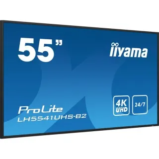 iiyama ProLite LH5541UHS-B2, Public Display (schwarz (glänzend), UltraHD/4K, IPS, Mediaplayer)
