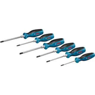 Bosch Professional Schraubendreher-Set PH/SL Professional, 6-teilig (blau/schwarz, 5x mit Schlagkappe)