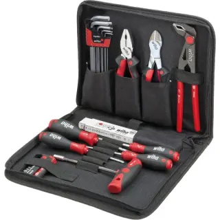 Wiha Werkzeug-Set Mechaniker (schwarz/rot, 32-teilig, mit Tasche)