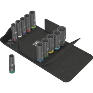 Wera 8790 C Impaktor Deep Set 1, 11-teilig, Steckschlüssel (schwarz, 1/2", in textiler Box)