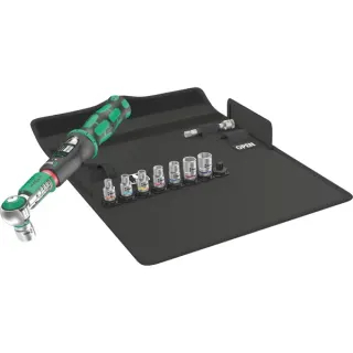 Wera Drehmomentschlüssel Safe-Torque A 1 Imperial Set 1, 10‑teilig (schwarz/grün, 1/4" Vierkant, 2-12 Nm, zöllig)
