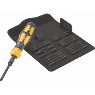 Wera Kraftform Kompakt 900 Imperial Set 1, mit Schlagschraubendreher, Bit-Satz (schwarz/gelb, 1/4", zöllig, 19-teilig)