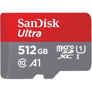 SanDisk Ultra 512 GB microSDXC, Speicherkarte (grau/rot, UHS-I U1, Class 10, A1)