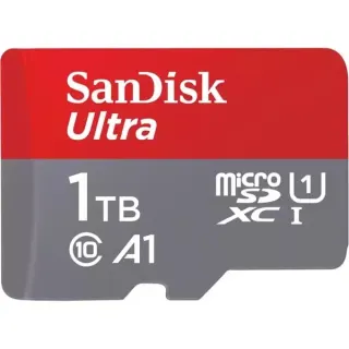 SanDisk Ultra 1 TB microSDXC, Speicherkarte (grau/rot, UHS-I U1, Class 10, A1)