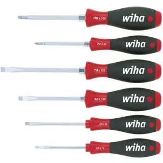 Wiha Schraubendreher-Set SoftFinish, 6-teilig (schwarz/rot)