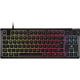 Corsair K55 CORE TKL, Gaming-Tastatur (schwarz, DE-Layout, Rubberdome)