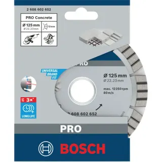 Bosch Professional PRO Concrete Diamanttrennscheibe, Ø 125mm (Bohrung 22,23mm)