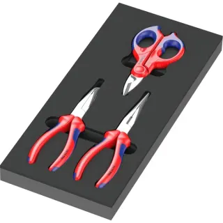 Wera 9781 Schaumstoffeinlage KNIPEX Zangen Set 2, 3‑teilig, Zangen-Set (schwarz/grau, in Schaumstoffeinlage für Werkstattwagen)