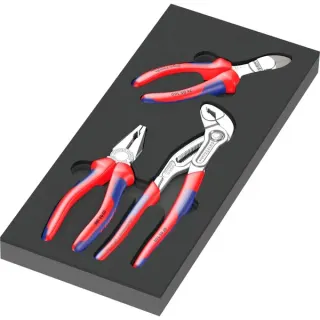 Wera 9780 Schaumstoffeinlage KNIPEX Zangen-Set 1, 3‑teilig (schwarz/grau, für Tool Rebel Werkstattwagen)