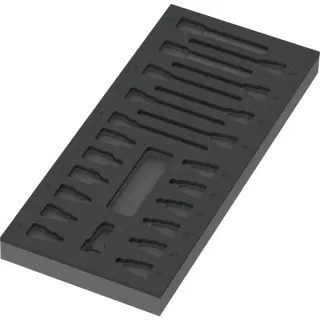 Wera 9823 Schaumstoffeinlage für Zyklop B 3/8" Bitnuss Set 1, leer (schwarz/grau, für Tool Rebel Werkstattwagen)