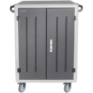 Digitus Mobiler Ladeschrank, 30 Ladestationen, für Notebooks/Tablets bis 15,6" (schwarz, inkl. USB-A, Lüfter, UV-C Lampen, Datensynchronisation)