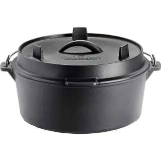 Napoleon Gusseisen Dutch Oven mit Deckel, Topf (schwarz, Ø 28cm, 6 Liter)