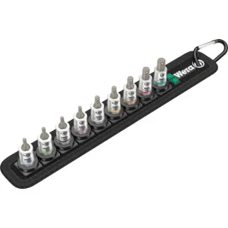 Wera Belt A Imperial 1 Zyklop Bitnuss-Satz Innensechskant, Steckschlüssel (schwarz, 9-teilig, 1/4", zöllig, mit Haltefunktion)