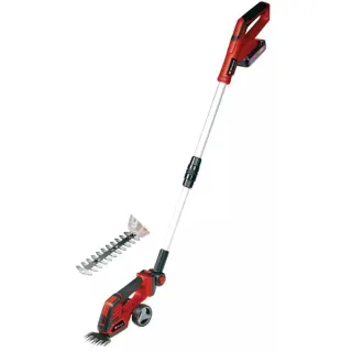 EINHELL Power X-Change Akku-Grasschere/ -Strauchschere GE-CG 18/100 Li T, 18Volt (rot/schwarz, Li-Ionen Akku 2,5Ah, mit Teleskop-Stiel)