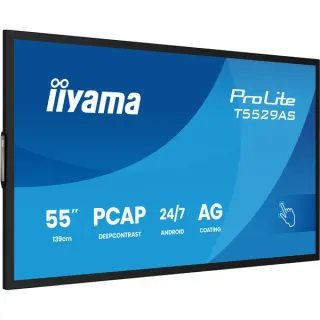 iiyama ProLite T5529AS-B1AG , LED-Monitor (139 cm (54.6 Zoll), schwarz (matt), UltraHD/4K, VA, Touchscreen, Android, USB-C)