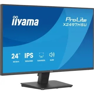 iiyama ProLite X2497HSU-B1, LED-Monitor (60.5 cm (23.8 Zoll), schwarz (matt), FullHD, IPS, HDMI, DP, USB-Hub, Lautsprecher, 120Hz Panel)