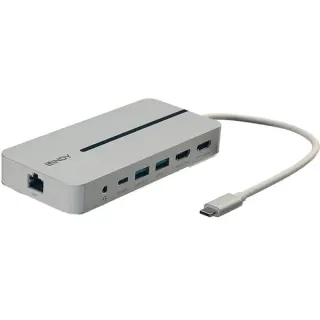 Lindy DST-Mx Duo, Dockingstation (2x 4K HDMI, PD 3.0 100W, USB 3.2 Gen 1, Gigabit Ethernet, Audio)