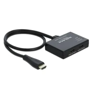DeLOCK HDMI Splitter 1 x HDMI in > 2 x HDMI out 4K 60 Hz (schwarz)