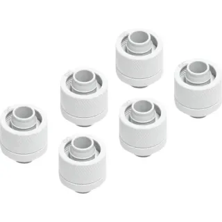 Alphacool Eiszapfen 16/10mm Anschraubtülle G1/4 - White Sixpack, Verbindung (weiß, für weiche Schläuche (PVC, Silikon, Neoprene))