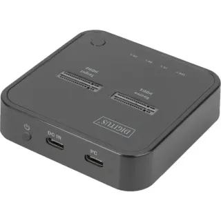 Digitus Dual M.2 NVM SSD Docking Station, Dockingstation (schwarz, USB-C, M2 SSD)