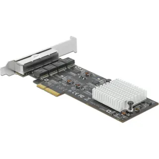 DeLOCK PCI Express x4 zu 4 x RJ45 2,5 GbE, LAN-Adapter