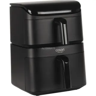 Cosori Heißluftfritteuse Turbo Tower Air CAF-DC121-ADER (schwarz, 2.630 Watt, 2 Körbe mit 4,3 & 6,5 Liter)