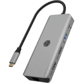 ICY BOX IB-DK4012-CPD, Dockingstation (aluminium, HDMI, USB-A, DisplayPort, SD/microSD-Kartenleser)