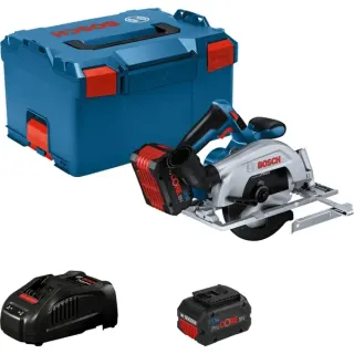 Bosch Professional Akku-Handkreissäge GKS 18V-57-2 Professional (blau/schwarz, 2x Li-Ion Akku ProCORE18V 5,5Ah, in L-BOXX)
