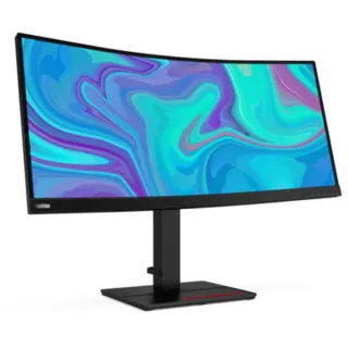 Lenovo ThinkVision T34w-20 Generalüberholt, LED-Monitor (86 cm (34 Zoll), schwarz, WQHD, VA, Curved, HDMI, DP, USB-C, USB-Hub)