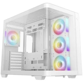 DeepCool CG530U 4F WH, Tower-Gehäuse (weiß, Gebogene Glasvitrine)