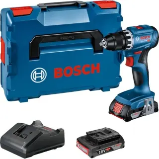 Bosch Professional Akku-Bohrschrauber GSR 18V-45 Professional, 18Volt (blau/schwarz, 2x Li-Ionen Akku 2,0Ah, in L-BOXX)