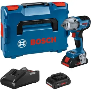 Bosch Professional Akku-Schlagschrauber GDS 18V-450 HC Professional, 18Volt (blau/schwarz, 2x Li-Ion Akku ProCORE18V 4,0Ah, Bluetooth Modul, in L-BOXX)