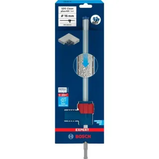 Bosch Professional EXPERT Hammerbohrer SDS Clean plus-8X Set, Ø 16mm (Arbeitslänge 200mm, Saugbohrer inkl. Absauganschluss)