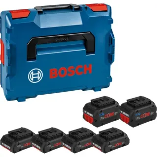 Bosch Professional 4x Akku ProCORE 18V 4.0Ah + 2x Akku ProCORE 18V 8.0Ah Professional (blau/schwarz, L-BOXX, AMPShare Alliance)