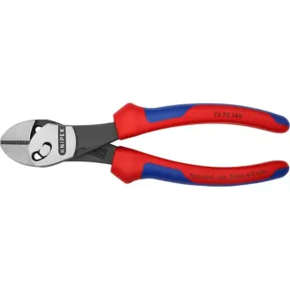 KNIPEX TwinForce Hochleistungs-Seitenschneider, Schneid-Zange (rot/blau, 73 72 180)