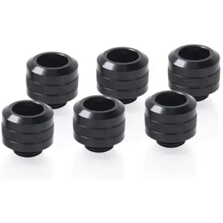 Alphacool Eiszapfen PRO 13mm HardTube Fitting G1/4 - Deep Black, Verbindung (schwarz, 6er Set)