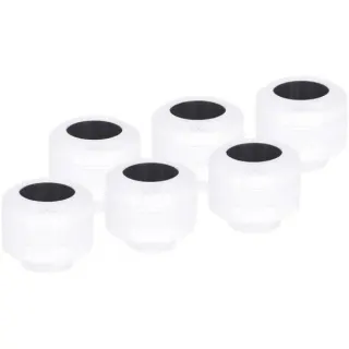Alphacool Eiszapfen PRO 13mm HardTube Anschraubtülle G1/4 - White, Verbindung (weiß/schwarz, 6er Set)