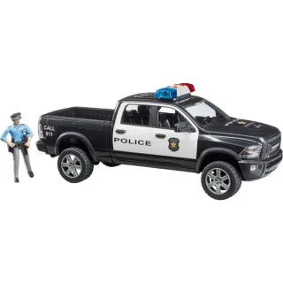 bruder 02505 RAM 2500 Polizei Pickup , Modellfahrzeug (schwarz/weiß, Inkl. Polizist)