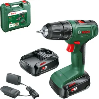 Bosch Heimwerken & Garten Akku-Bohrschrauber EasyDrill 18V-40 (grün/schwarz, 2x Li-Ionen Akku 1,5Ah, Koffer, POWER FOR ALL ALLIANCE)