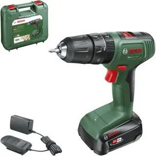 Bosch Heimwerken & Garten Akku-Schlagbohrschrauber EasyImpact 18V-40 (grün/schwarz, Li-Ionen Akku 1,5Ah, Koffer, POWER FOR ALL ALLIANCE)