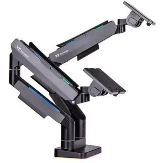 Thermaltake Dual RGB Gaming Monitor Arm, Monitorhalterung (schwarz, für Monitore 17" - 35")