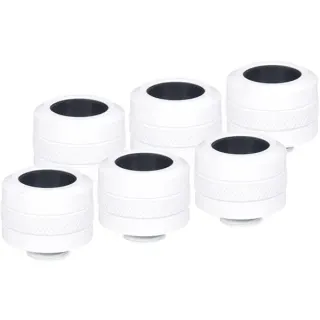 Alphacool Eiszapfen PRO 16mm HardTube Fitting G1/4 - White, Verbindung (weiß, 6er Set)