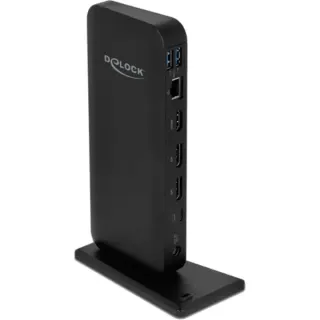 DeLOCK USB Type-C Dockingstation (schwarz, DisplayPort, HDMI, USB-C, USB-A)