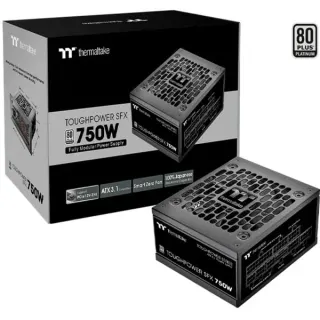 Thermaltake Toughpower SFX Platinum 750W, PC-Netzteil (schwarz, 1x 12VHPWR, 2x PCIe, Kabelmanagement, 750 Watt)