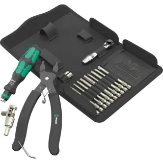 Wera 9532 Kettennieter Werkstatt-Set, 20‑teilig, Werkzeug-Set (schwarz/grün, inkl. Umschalt-Bitknarre, 1/4")