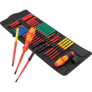 Wera Kraftform Kompakt VDE Big Pack 1, 26-teilig, Schraubendreher (gelb/rot, inkl. 2 Steckgriffe, VDE-Wechselklingen)