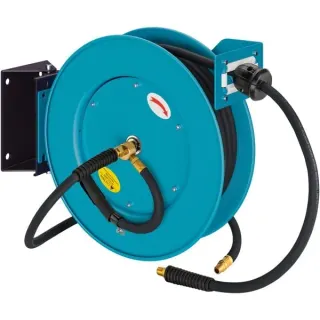 Hazet Schlauchaufroller offen 9040OS-10, 20 Meter, Druckluftschlauch (blau, 2 Meter Anschlussschlauch)