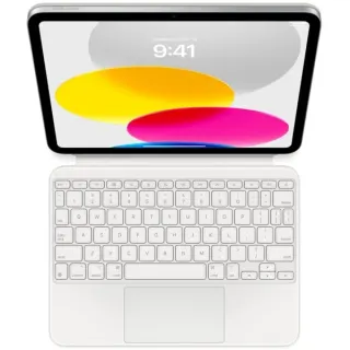Apple Magic Keyboard Folio für iPad (10. Generation), Tastatur (weiß, US-Layout, Scherenmechanik)